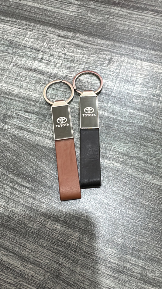 Lather strap key chain Toyota