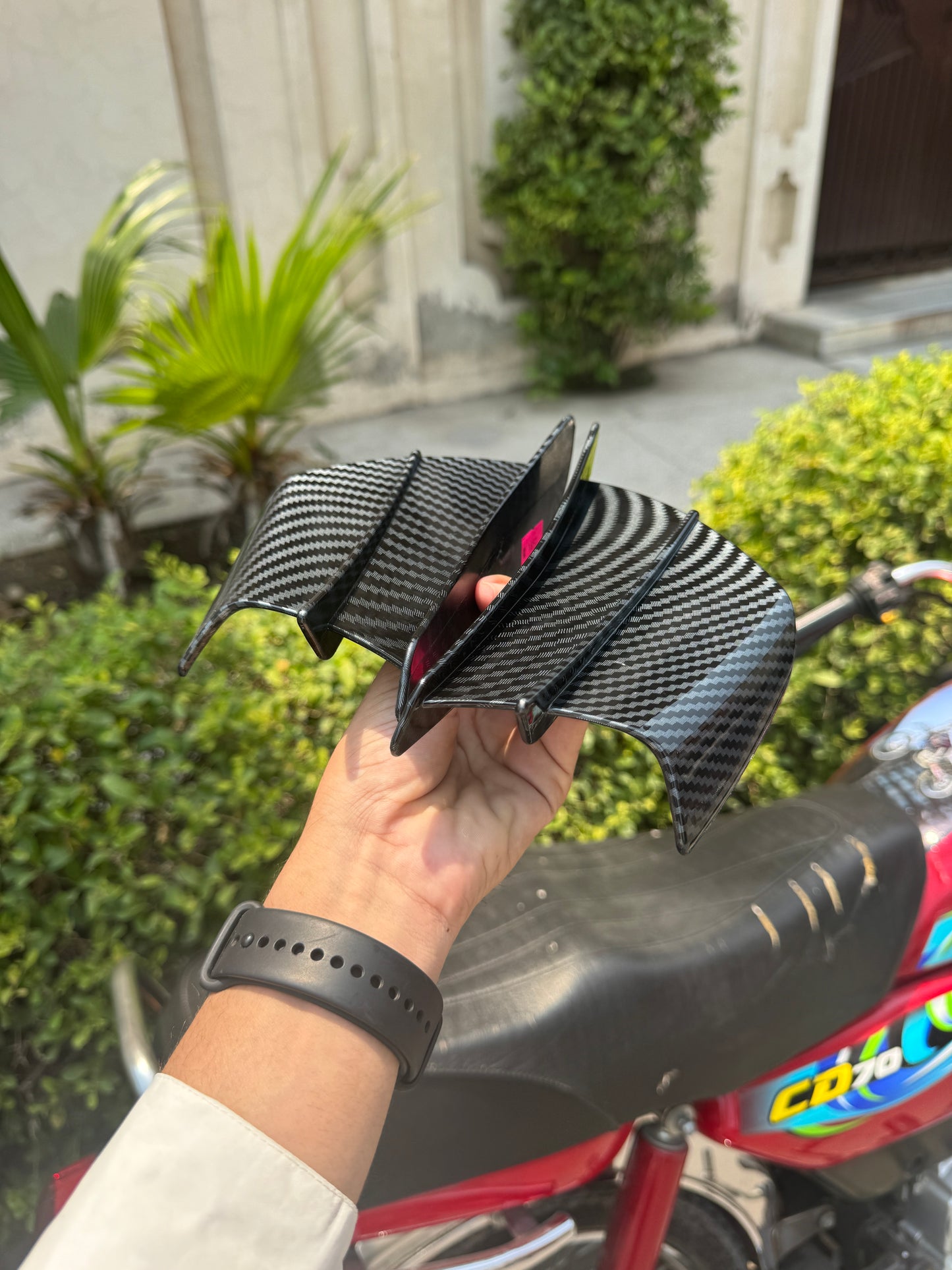 Side wing let carbon clour